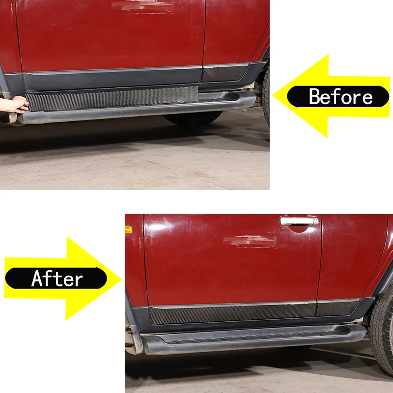 

Мягкое углеродное волокно, боковая кромка кузова автомобиля, молдинг, декоративные полоски, наклейка для Toyota FJ Cruiser 2007-2021, автомобильные аксессуары