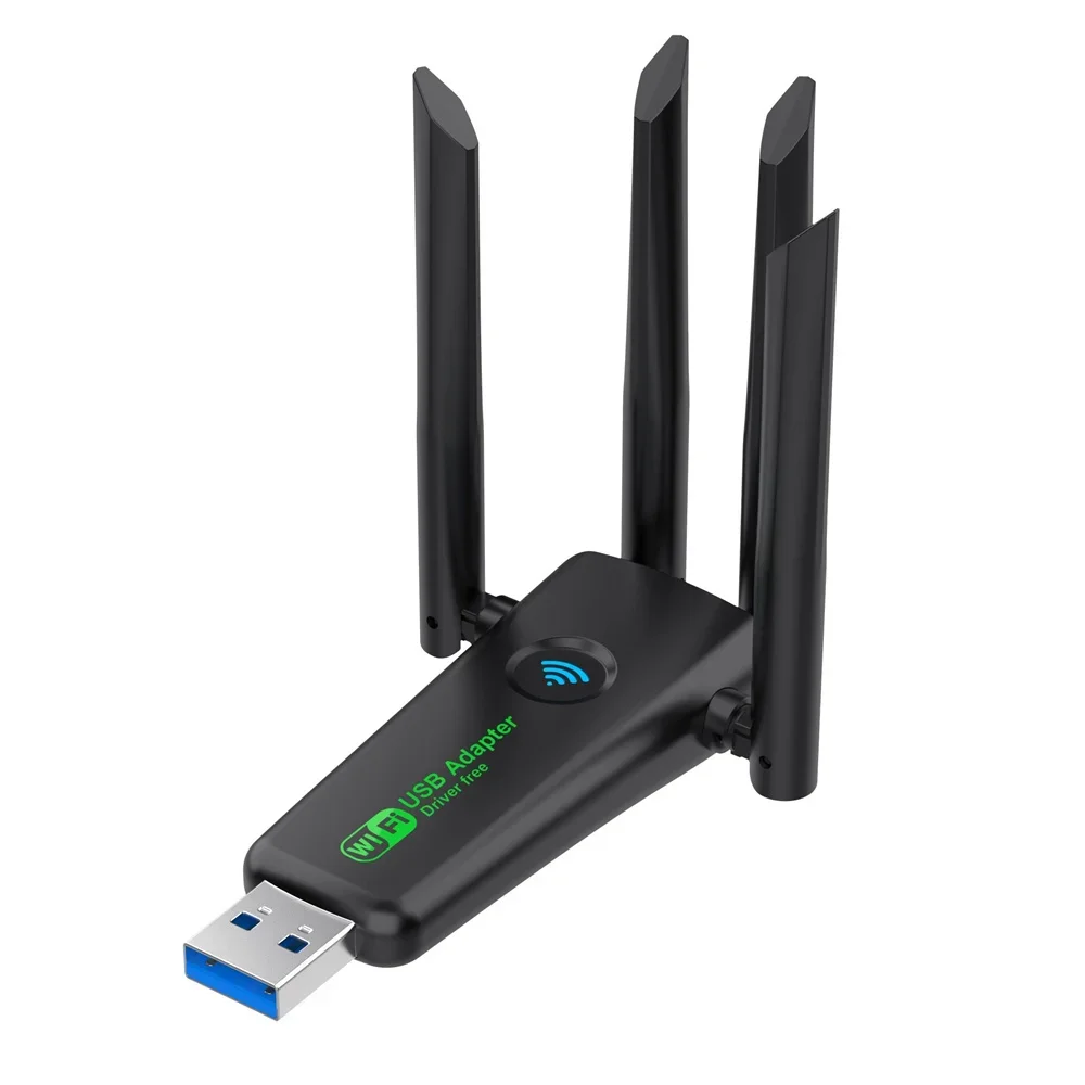 

1200Mbps WiFi USB Adapter 2.4G+5Ghz Wi-Fi Dongle 4 Antenna 802.11AC USB3.0 High-Speed Wireless Card Receiver PC/Laptop