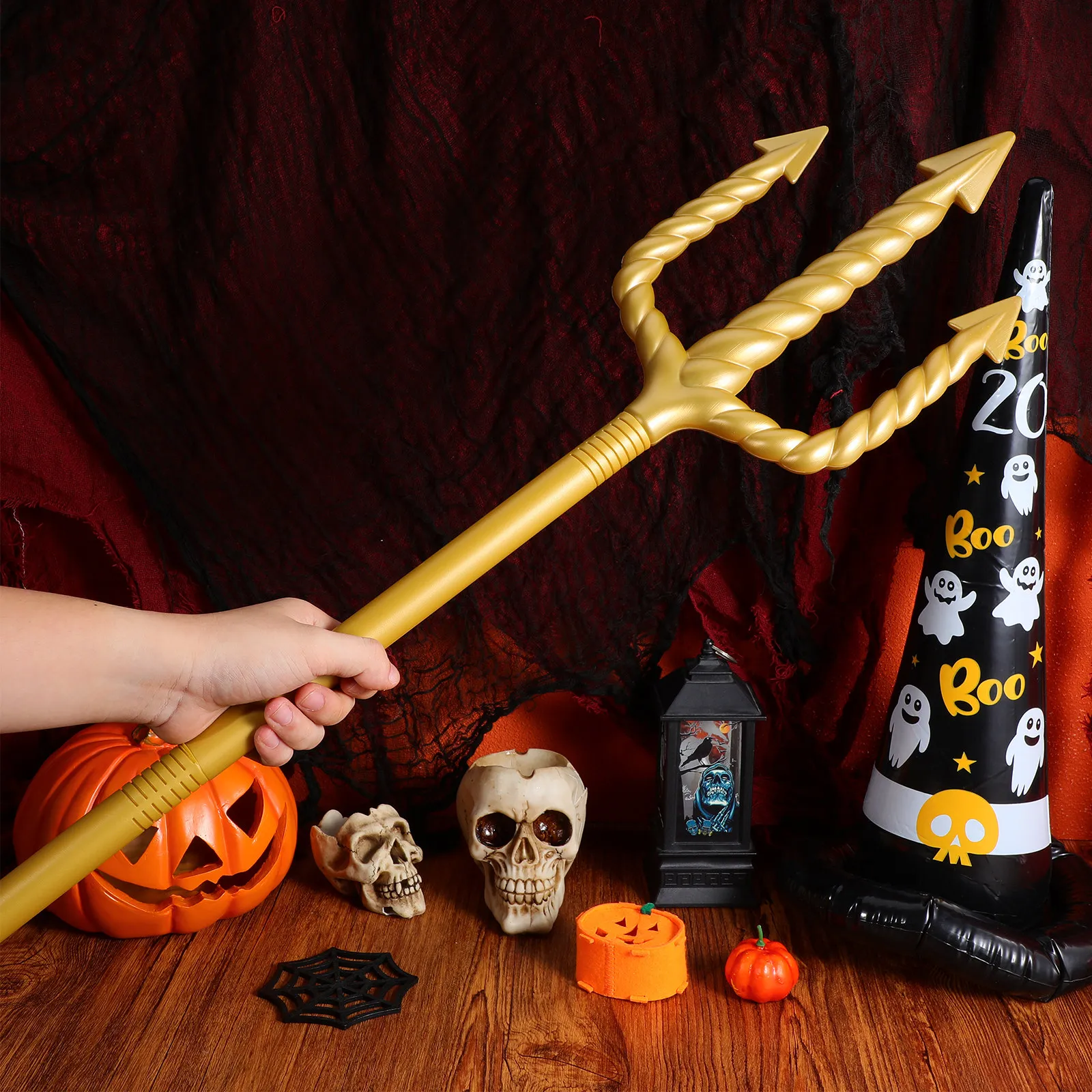 Accesorio de disfraz de demonio con forma de garra del diablo para Halloween, tridente desmontable, decoración para fiestas, adorno único para actuaciones