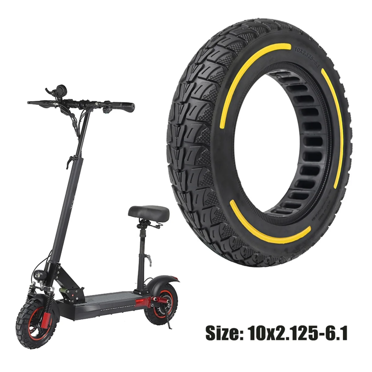 N38R_Elektroroller-Reifen für KUGOO M4/M4 Pro Elektroroller, Gelb