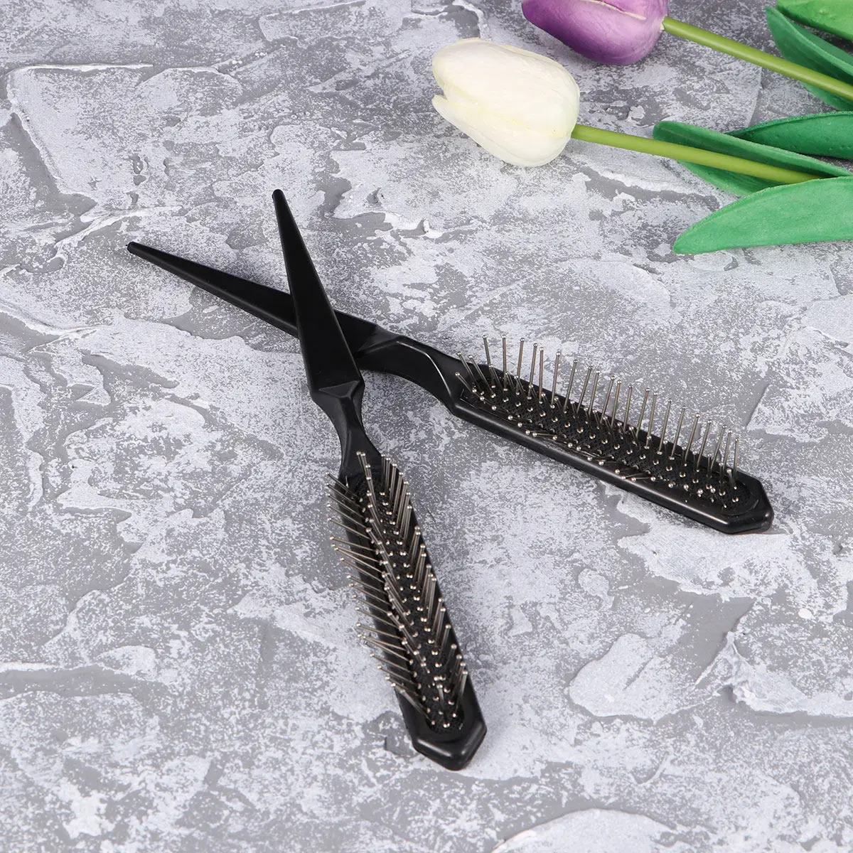 

2Pcs Professional Brush Airbag Cushion Detangle Brush Hair Extension Pointed Tail Anti-Knot Comb Cushion Comb