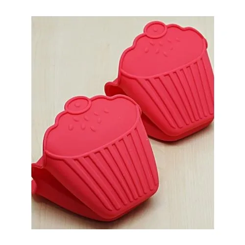 Evvehediyelikeşya 2'li Silicone Red Oven Glove Ring Handle