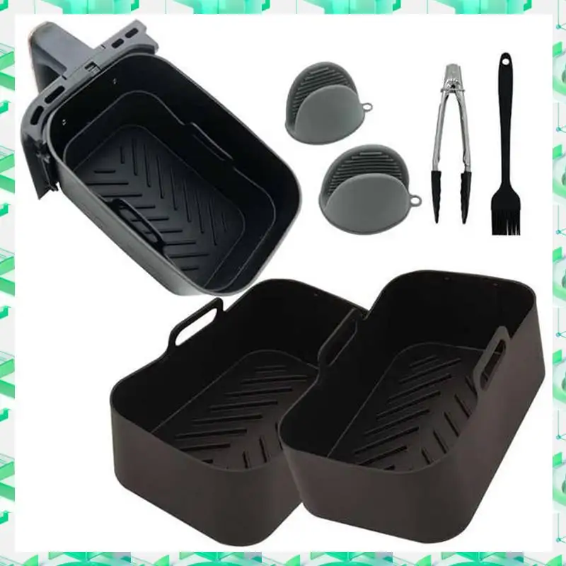 

FIZP 2PCS Air Fryer Silicone Liners Non-Stick For Ninja DZ201/ DZ401 Air Fryer Basket Accessories Reusable Air Fryer Liners