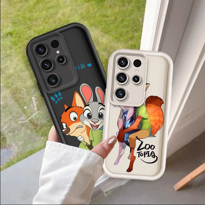 Disney Zootopia Cute Art For Samsung Note 20 S24 S23 S22 S21 S20 Ultra Plus FE A25 A23 A22 A15 A31 5G Eye Ladder Cover