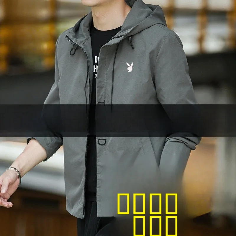   ربيع 2025 الرجال عادية مقنعين Jaet العصرية الشارع الشهير معطف طويل سستة إغلاق فضفاضة تناسب الخريف Faion ملابس خارجية