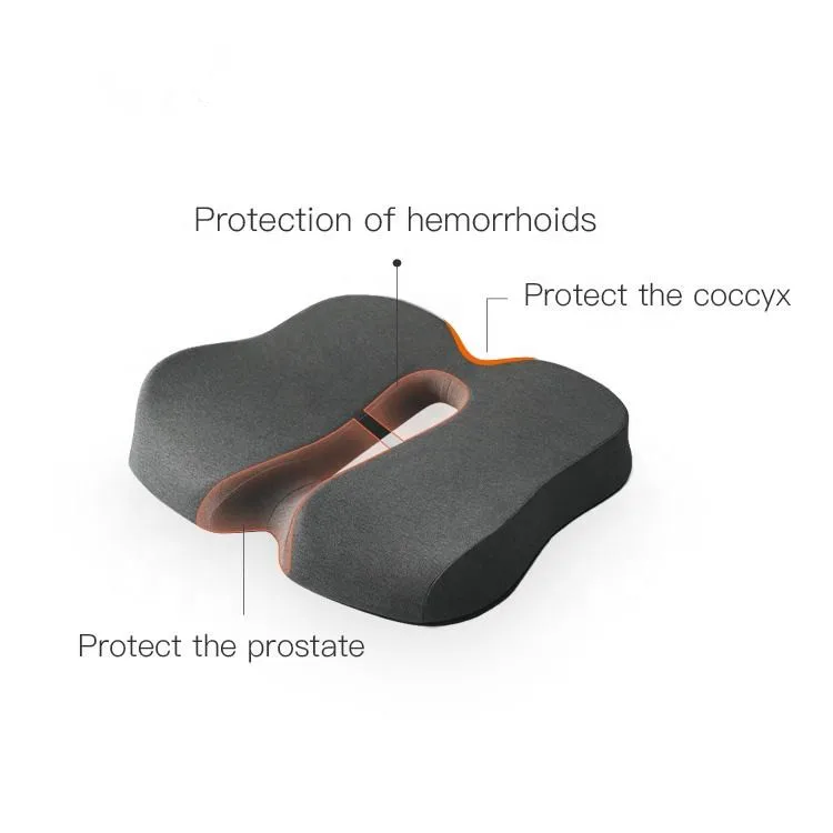 Memory Foam Sit Bone Relief Seat Cushion for Butt Lower Back Hamstrings Hips Ischial Tuberosity Reduce Fatigue for Chair
