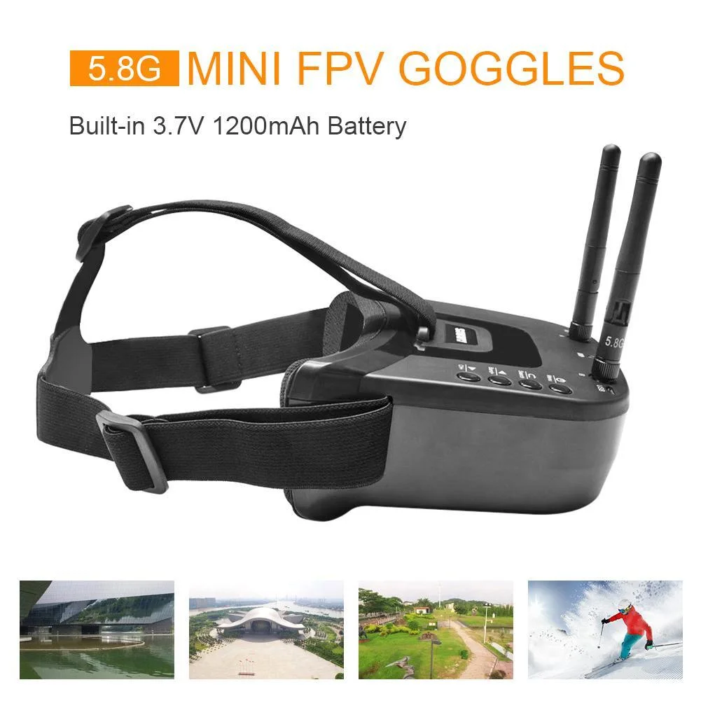 

5.8G FPV Goggles with 3 Inch Screen and Antennas Remote Analog FPV Camera Transmitter 40CH Built-in Battery Video Headset