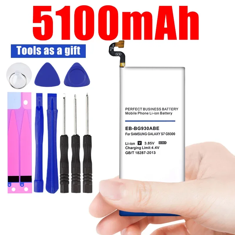 

EB-BG930ABE 5100mAh Battery for Samsung Galaxy S7 SM-G930F G930FD G930 G930A G930V/T G930FD G9300 + Sticker Tools