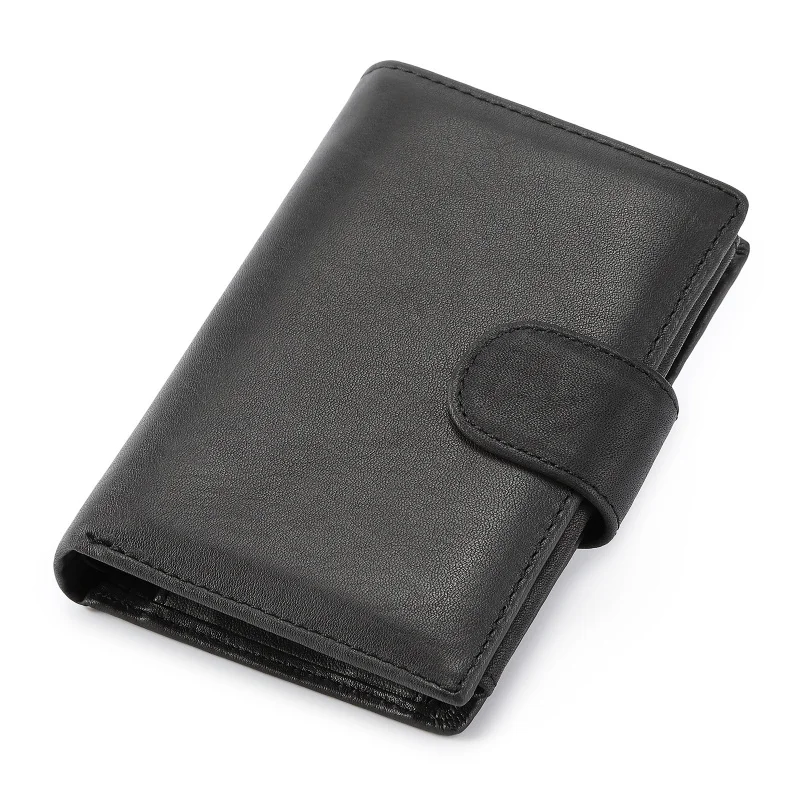 New Brand Men\'s Wallet RFID 100% Genuine Cow Leather Short Card Holder Man Purse Male Vintage Pocket Wallet For Men