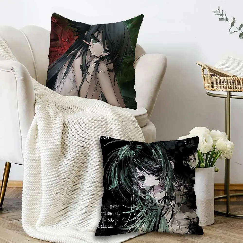 S-Saya no Uta The Song of Saya Decorative Room Aesthetics Pillow Case Home Decor Bedroom Sofa Bed Couch Pillow Cover 45x45