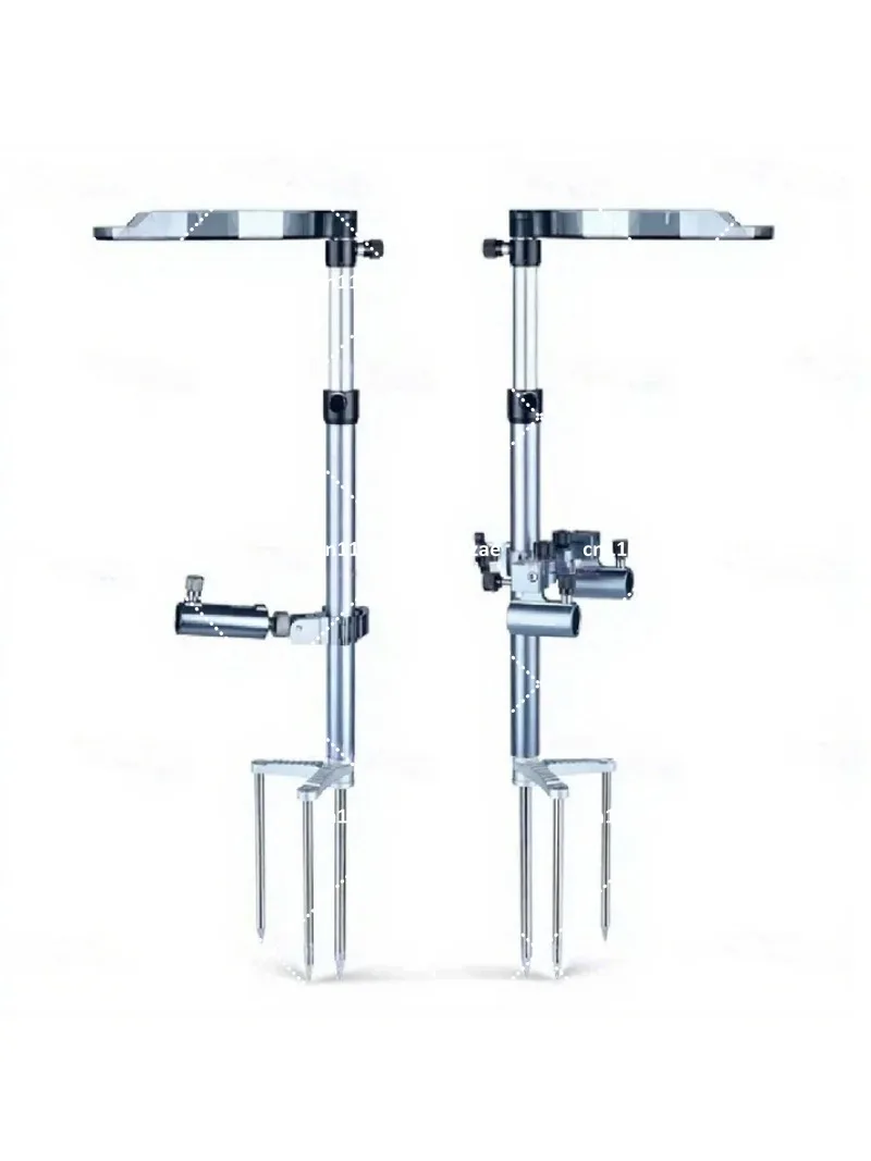 Wild Fishing Ground Plug Multi-functional Frame Double Rod Aluminum Alloy Three-in-one Food Box Rack Portable
