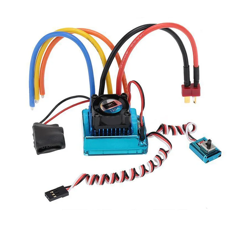 

Водонепроницаемый бесщеточный регулятор скорости ESC 120A с датчиком для 1/8 1/10 1/12 RC автомобиля гусеничный лодка часть