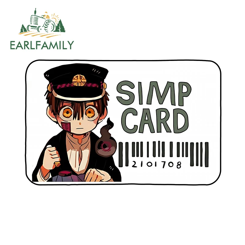 EARLFAMILY Adorable Anime Hanako Yashiro Car Stickers Creativite Cartoon Card Style Bumper Decals Waterproof Vinyl Car Styling