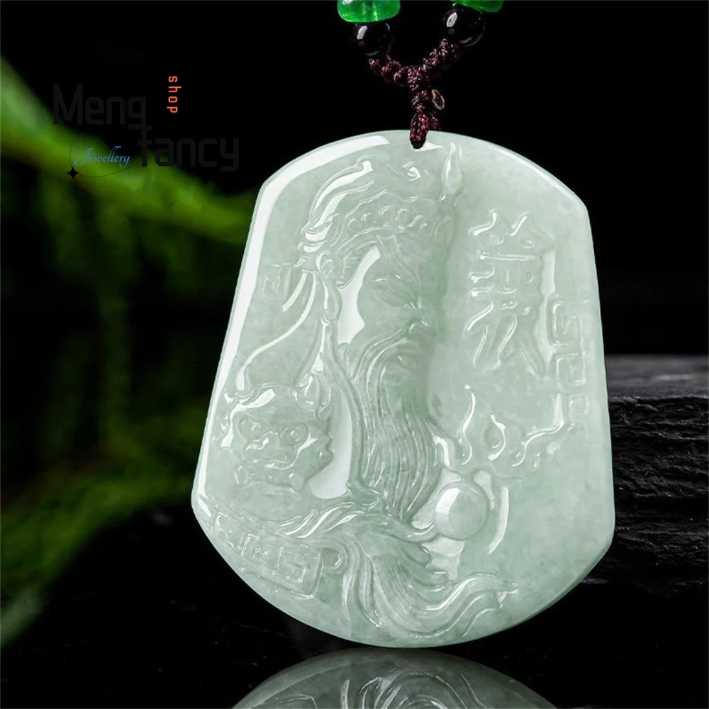 البورمية الطبيعية A-الصف الجاديت الفول متنوعة قوان قونغ الصواعق رقيقة مثل الغيوم قلادة من اليشم موضة غرامة مجوهرات