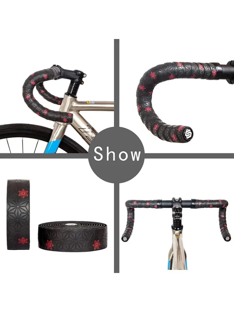 AliExpress NONE Anti-Slip Handlebar Tape PU Road Bike Shock Absorption Handle Bar Tape With Bar End Plugs For Bicycle Racket Cycling Tools