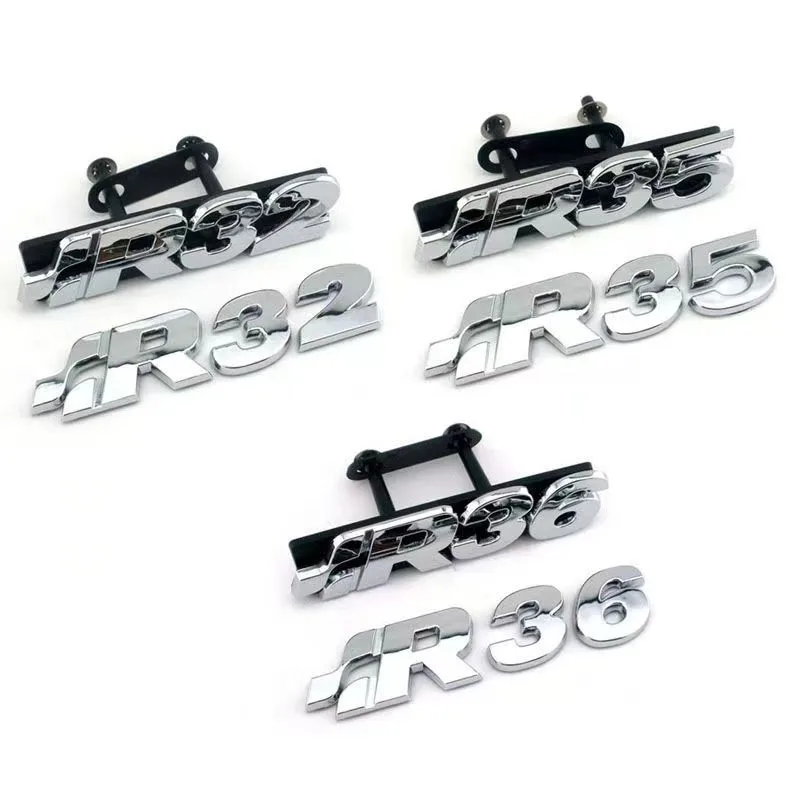 

for Golf 4 / 5 (1997-2008) R32 R35 R36 Chrome Front Grille Badge Emblem GOLF TDI R 3.2L V6 Rear Boot Tailgate Badge logo
