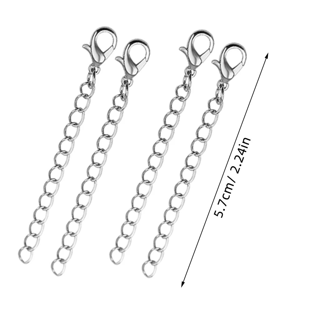

20Pcs Hard Alloy Silver Plated Necklace Bracelet Extender Easy Use Clasp Design Necklace Extender Extension Chain