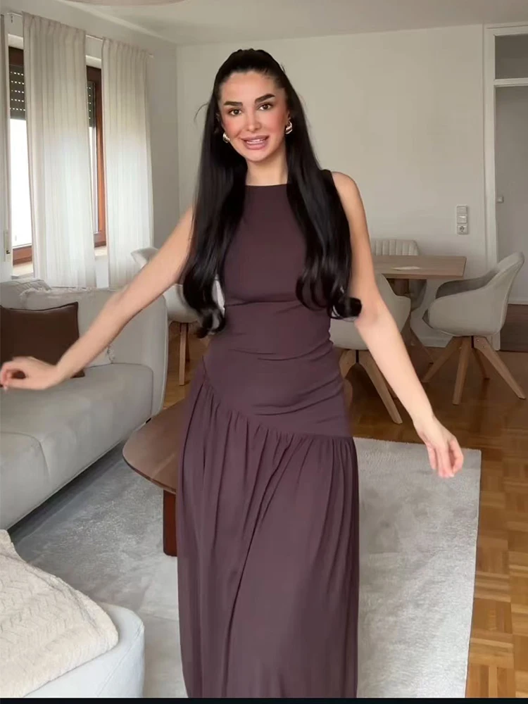Elegante Midi-Kleider für Damen: Schlichtes, modisches, gespleißtes Mesh-Maxikleid – Sommer 2026 Neuheit, schmal geschnitten, sexy Party- und Freizeitkleid für Frauen