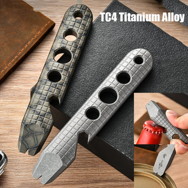 

120mm Titanium Alloy Crowbar Multifunctional Nail Puller Bottle Opener EDC Pry Bar Chisel Self-defence Window Breaker