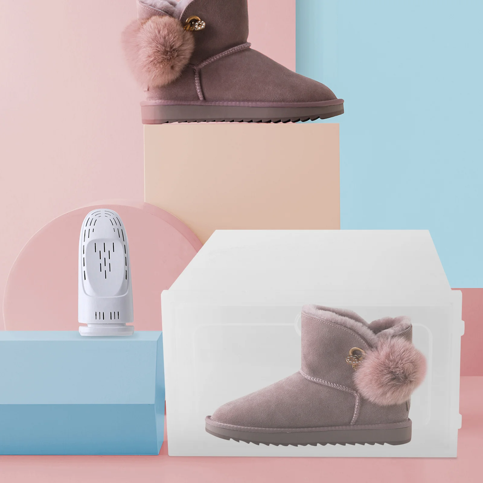 

6pcs Shoe Box Stackable Storage Bin Shoes Box Shoes Storage Bin For Closet Organizer Home Office Use S Size White