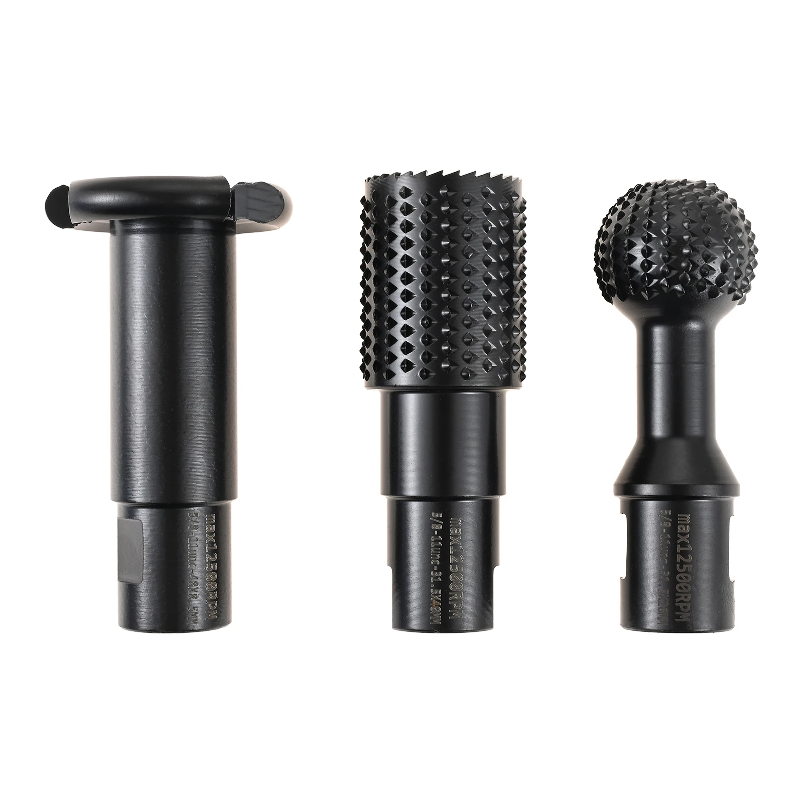 3Pcs Wood Grinder Ball Gouge with 5/8-11 Thread for 4 1/2 and 5 Inch Angle Grinder Attachments Power Carving Tools