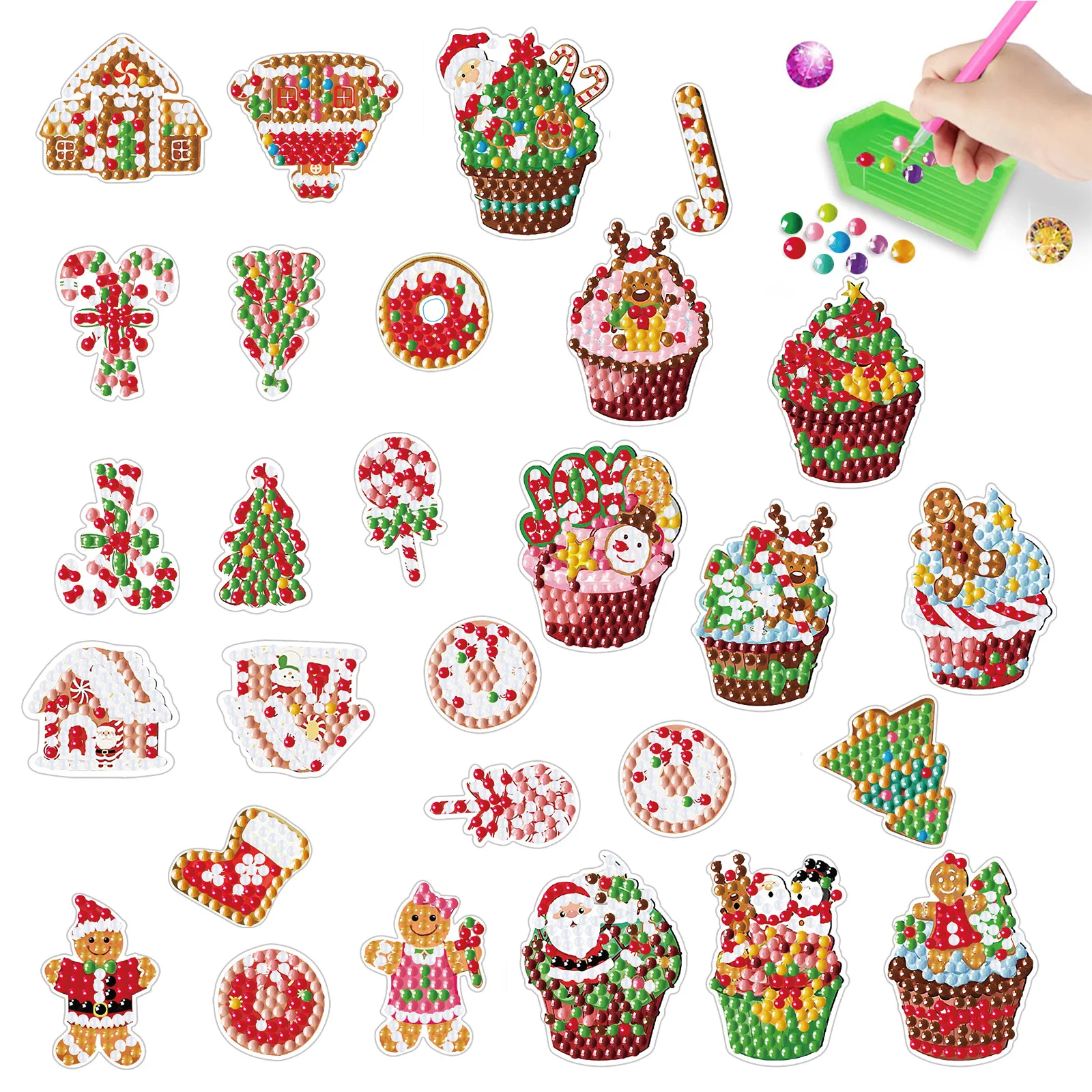 

Cartoon Christmas Diamond Painting, Casual Pasting, Handmade Diy Diamond Sticker, Children's Sticker Decoration