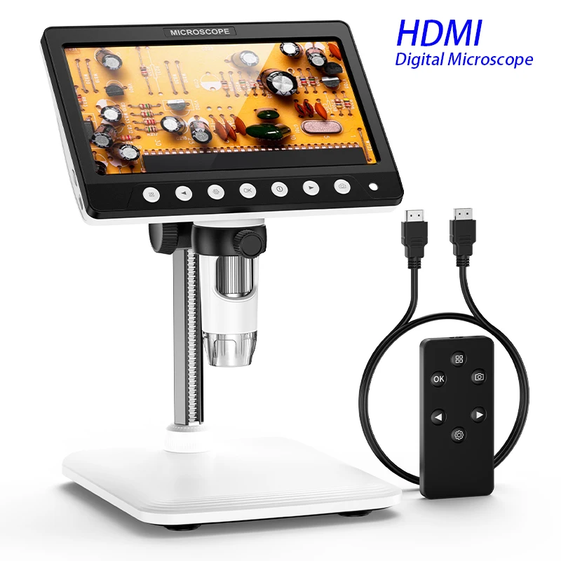 7.0 inch HDMI Digital Microscope 1200x Magnification 5MP HD USB Professional Electron Microscopio For Repairing With 8 LED Light