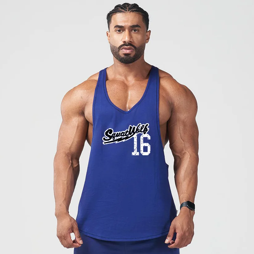 Muscle Men Gym Fitness Bodybuilding Workout Cotton Sleeveless Tank Tops Male Summer Casual Stringer Singlet Solid Vest Clothing