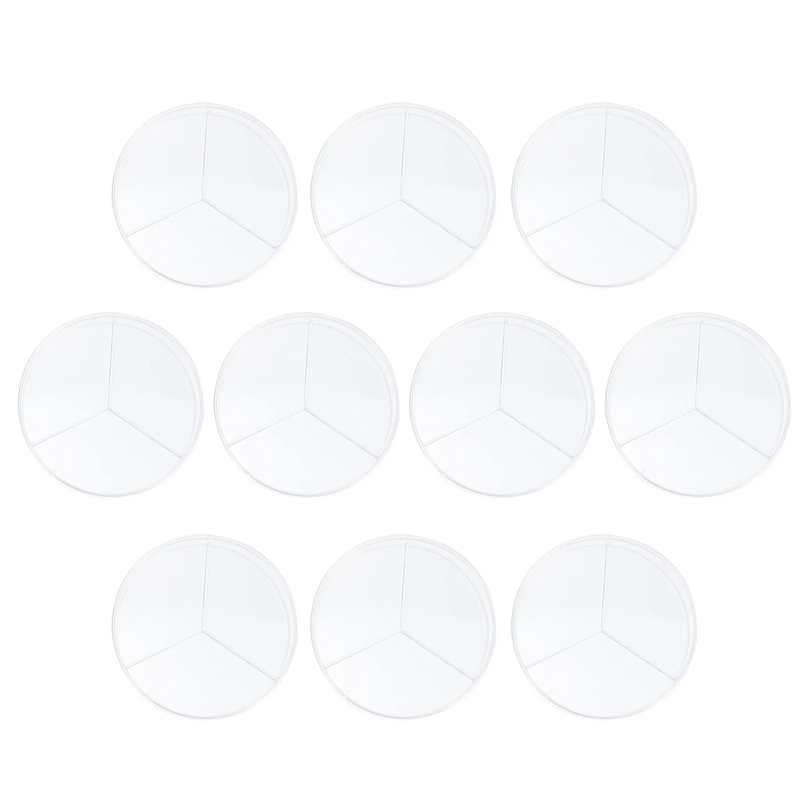 

10 Pcs Petri Dish Science Transparent Dishes Petri Plates Boxes with Agar Biological Three Grid