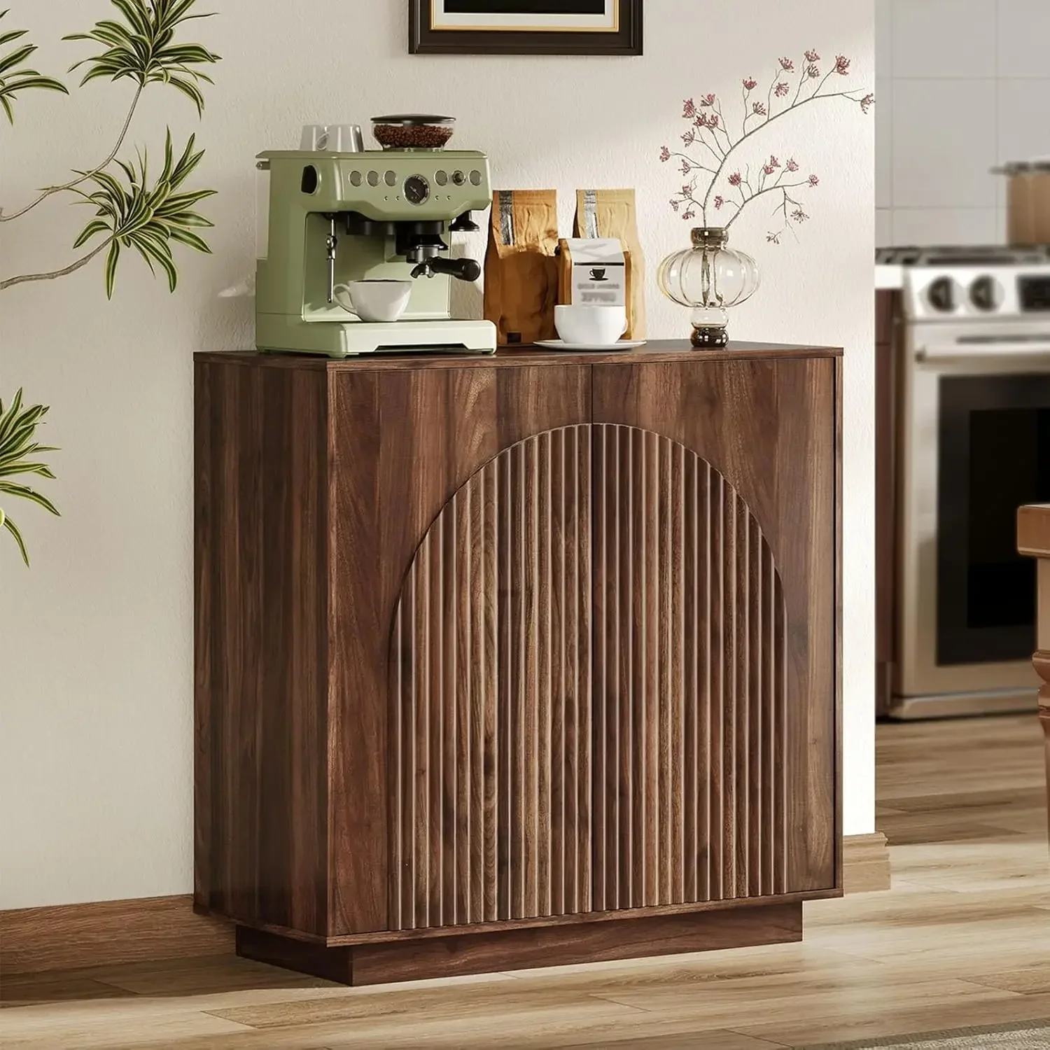 Buffet Cabinet, Sideboard Buffet Cabinet with Storage, Coffee Bar Cabinet, Push-to-Open Doors & Adjustable Internal Shelf, Buffe