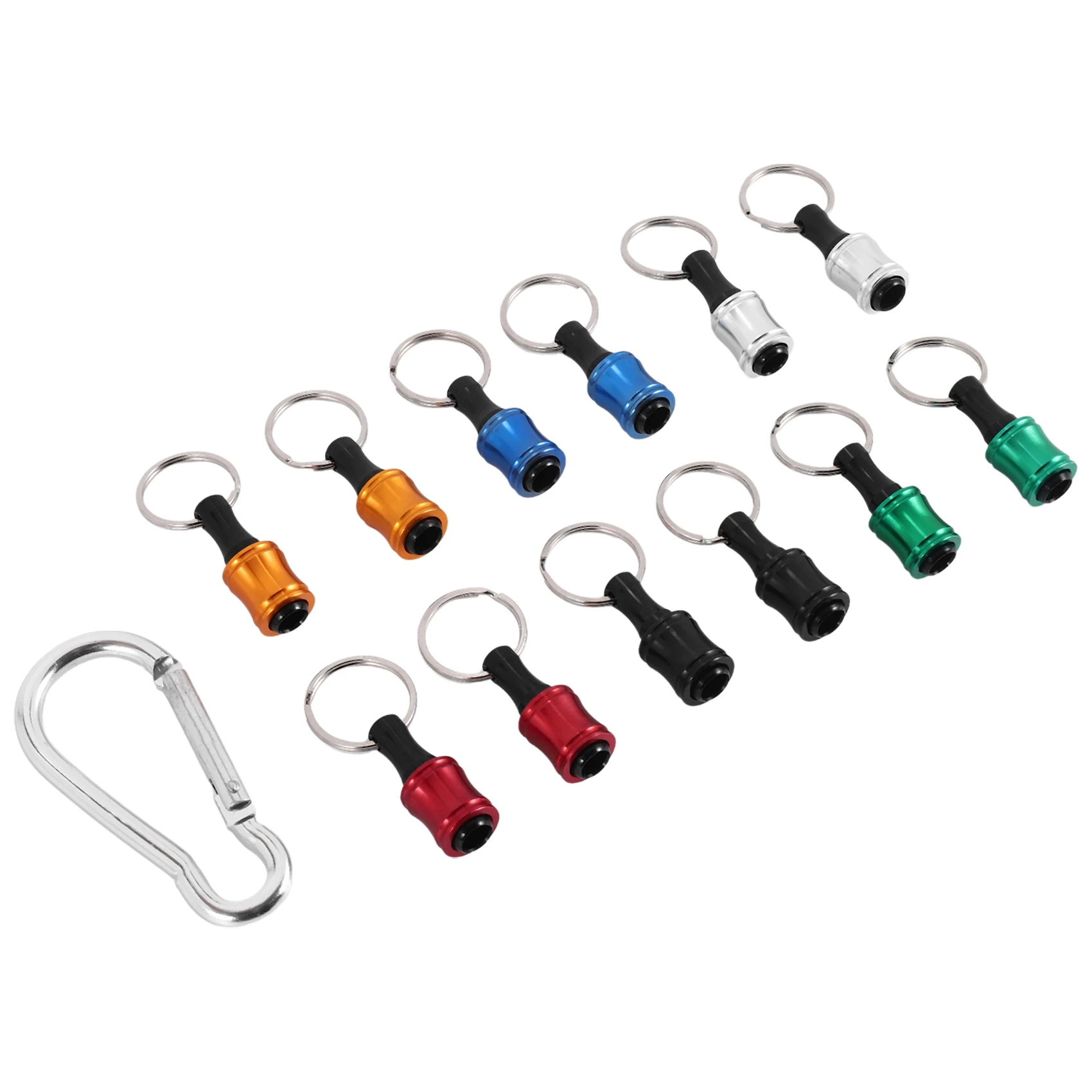 A23T 12Pcs 1/4 Inch Hex Shank Screwdriver Bits Holder Extension Bar Keychain, Screw Adapter Drill Bits Holder for Electric