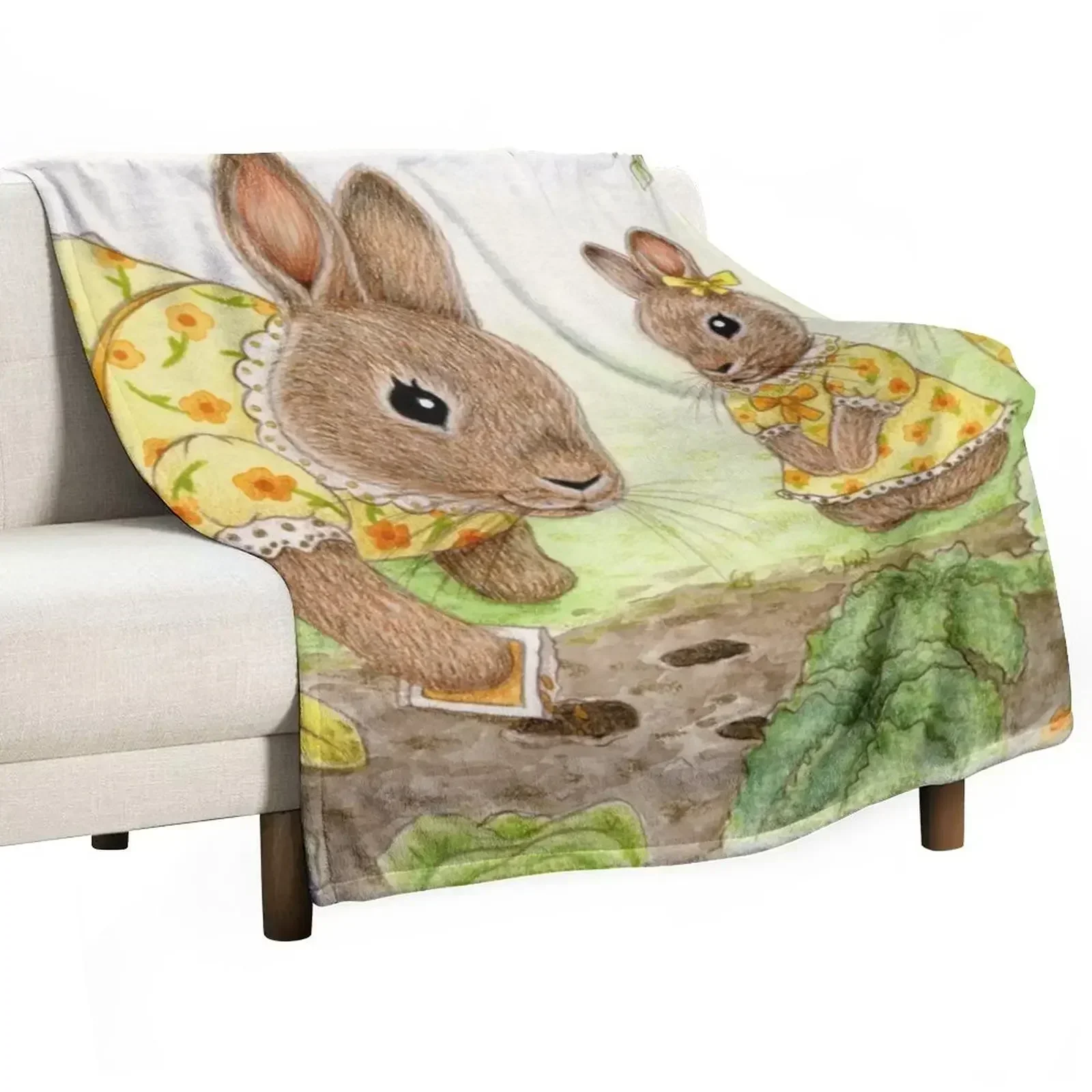 Garden Bun Lesson Throw Blanket Lightweight Warm Blanket for Travel Camping