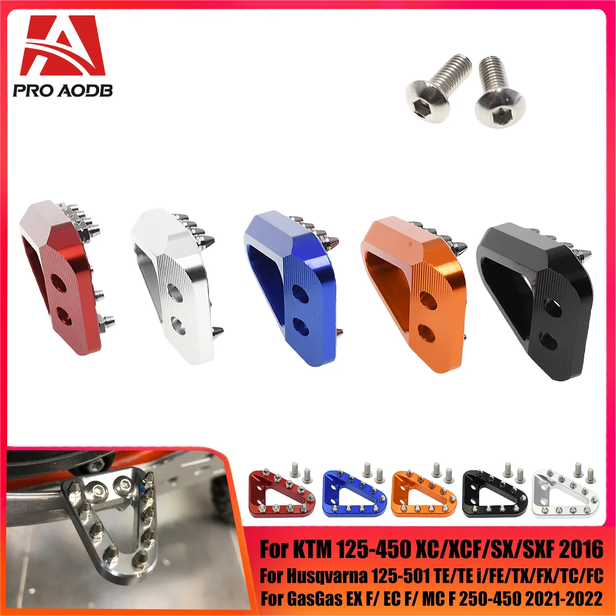 Motorcycle Rear Foot Brake Pedal Lever Step Tip Plate For KTM XCW EXC SX SXF -XC XCF Husqvarna TC TE FC 125 150 250 350 450 500