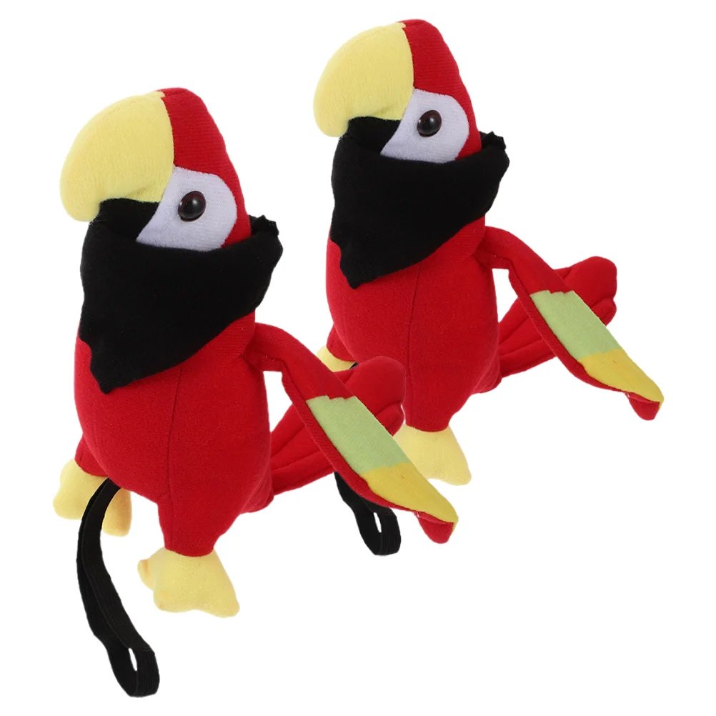 

2 Pcs Pirate Parrot Bird Prop Plush Ornaments Costume Accessory Halloween Accessories Make up Shoulder Parrots Stuffed for