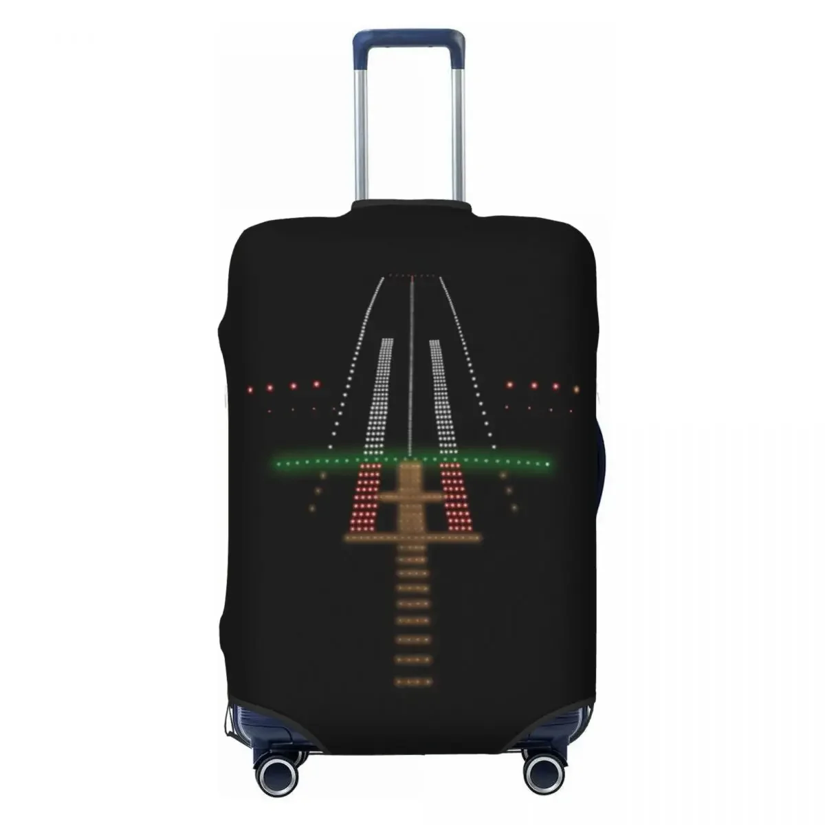 Custom Airport Runway Lights At Night Luggage Cover Protector Cute Air Traffic Controller Travel Suitcase Covers for 18-32 Inch