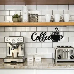 Coffee Bar Decor,Coffee Metal Wall Decor con tazza da caffè Wall Art Coffee Bar Sign