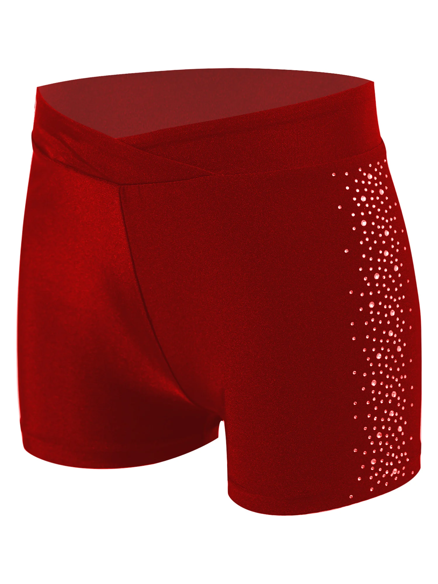Children Shorts Girls Elastic Waistband Kids Shorts Rhinestones Short Pants for Figure Skating Ballet Dance Gymnastics Shorts