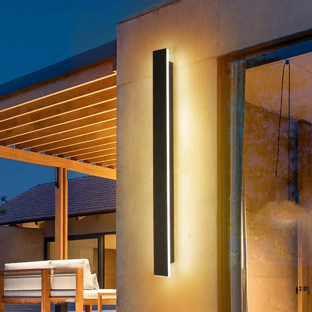 Lampada da Parete a LED per Decorazione Giardino, Illuminazione Impermeabile Moderna a Luce Calda, AC 220V/110V, 40/60/80/100/120CM, per Interni ed Esterni