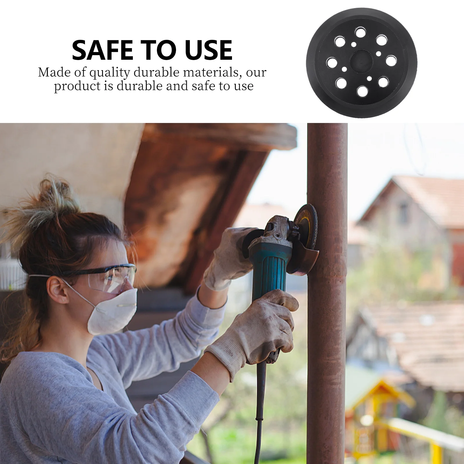 

Электрический полировальный диск, 5 дюймов, 8 отверстий, 4 ушка, петля, шлифовальная машина, сменная подушечка для сбора пыли, совместимая опорная пластина