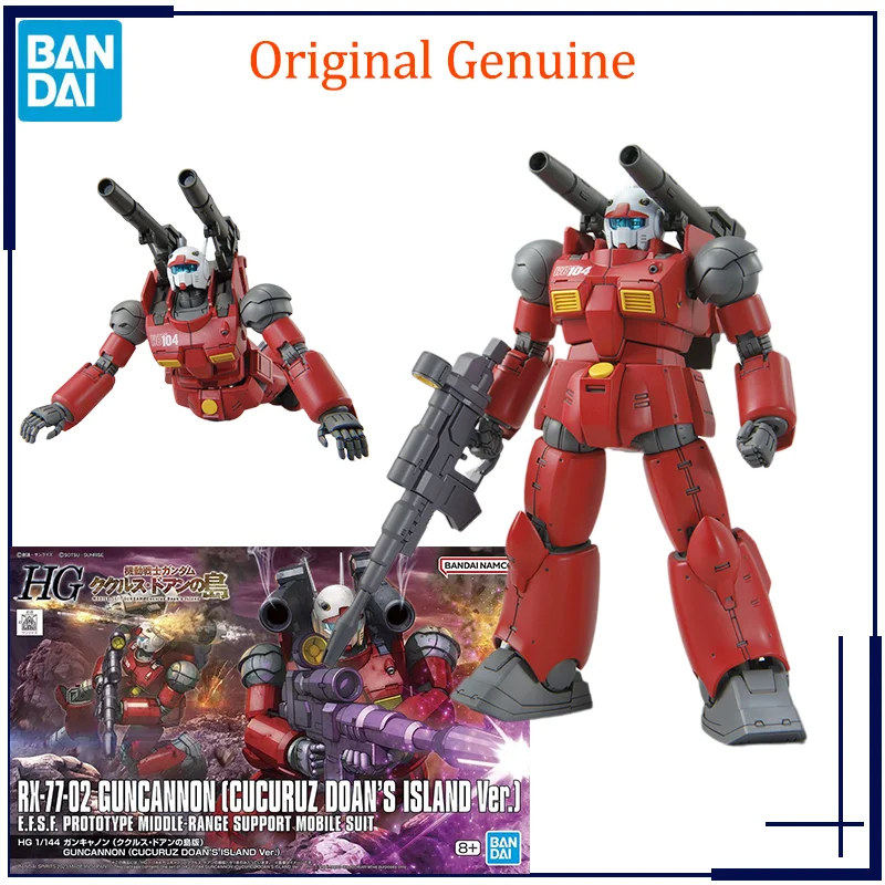 Original Genuine HG 1/144 RX-77-02 GUNCANNON [CUCURUZ DOAN'S ISLAND Ver.] Bandai Anime Model Toys Action Figure Collectible