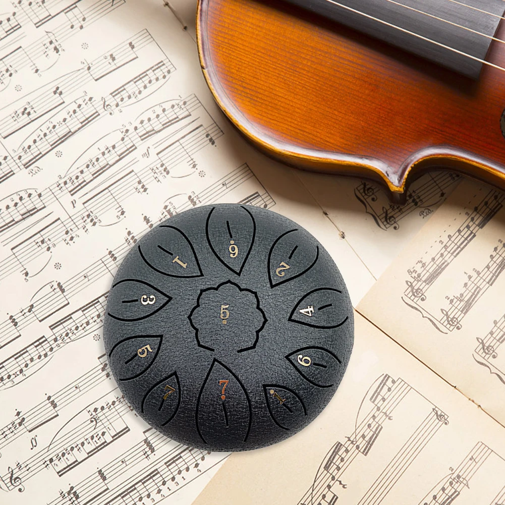 

6-дюймовый 11-нотный мини-хэндпан, стальной язычковый барабан для медитации и йоги, перкуссионный инструмент для звукотерапии