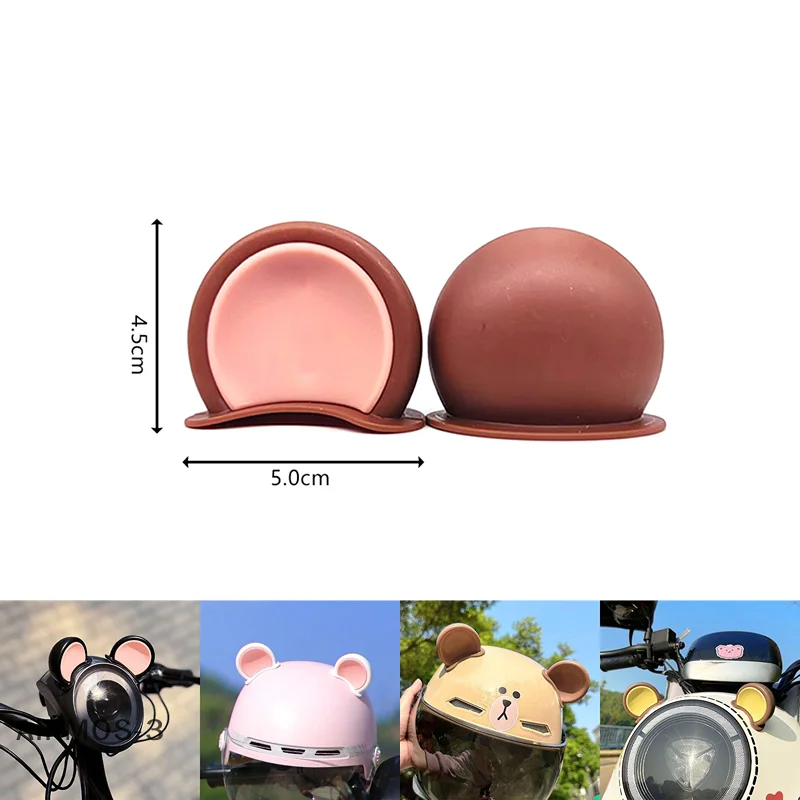 2Pcs Colorful Motorcycle Helmet Bear Ears Decor Universal Motorbike Bicycle Car Styling Decoration Helmet Stickers Accessories