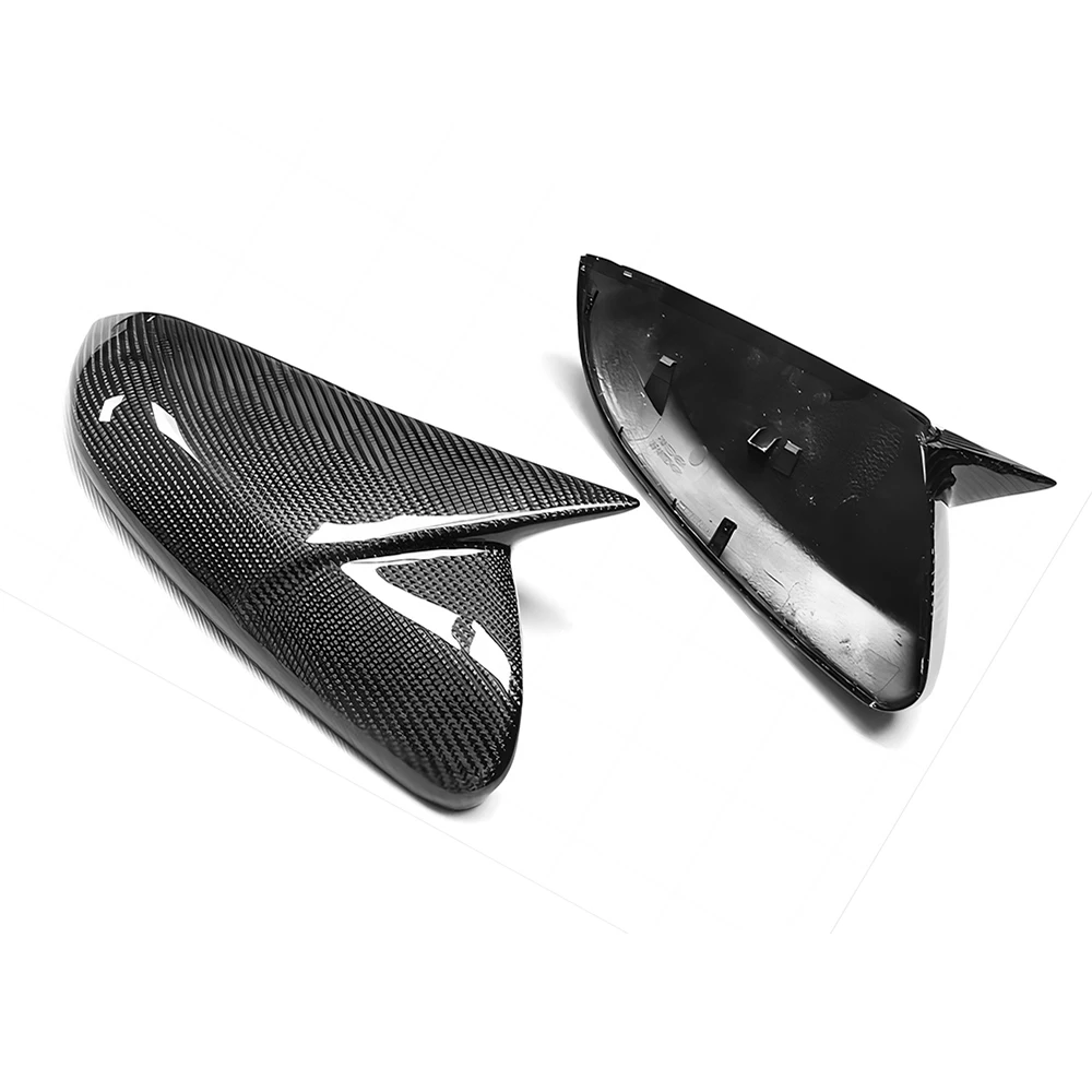 Replacement Rearview Side Mirror Covers Cap For 17-21 Honda Civic FC1 10th Gen DS Style Carbon Fiber Casing Shell