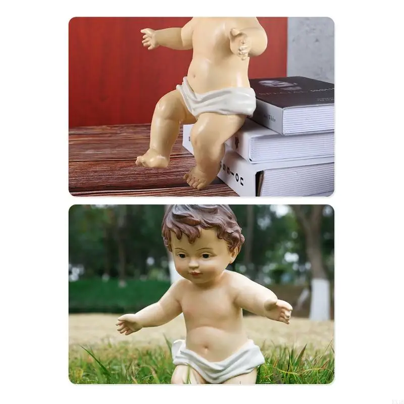 KX4B Resin Religious Nativity Figurine Little Baby Jesus Statue Ornament Christ Craft Home Decoration Gifts