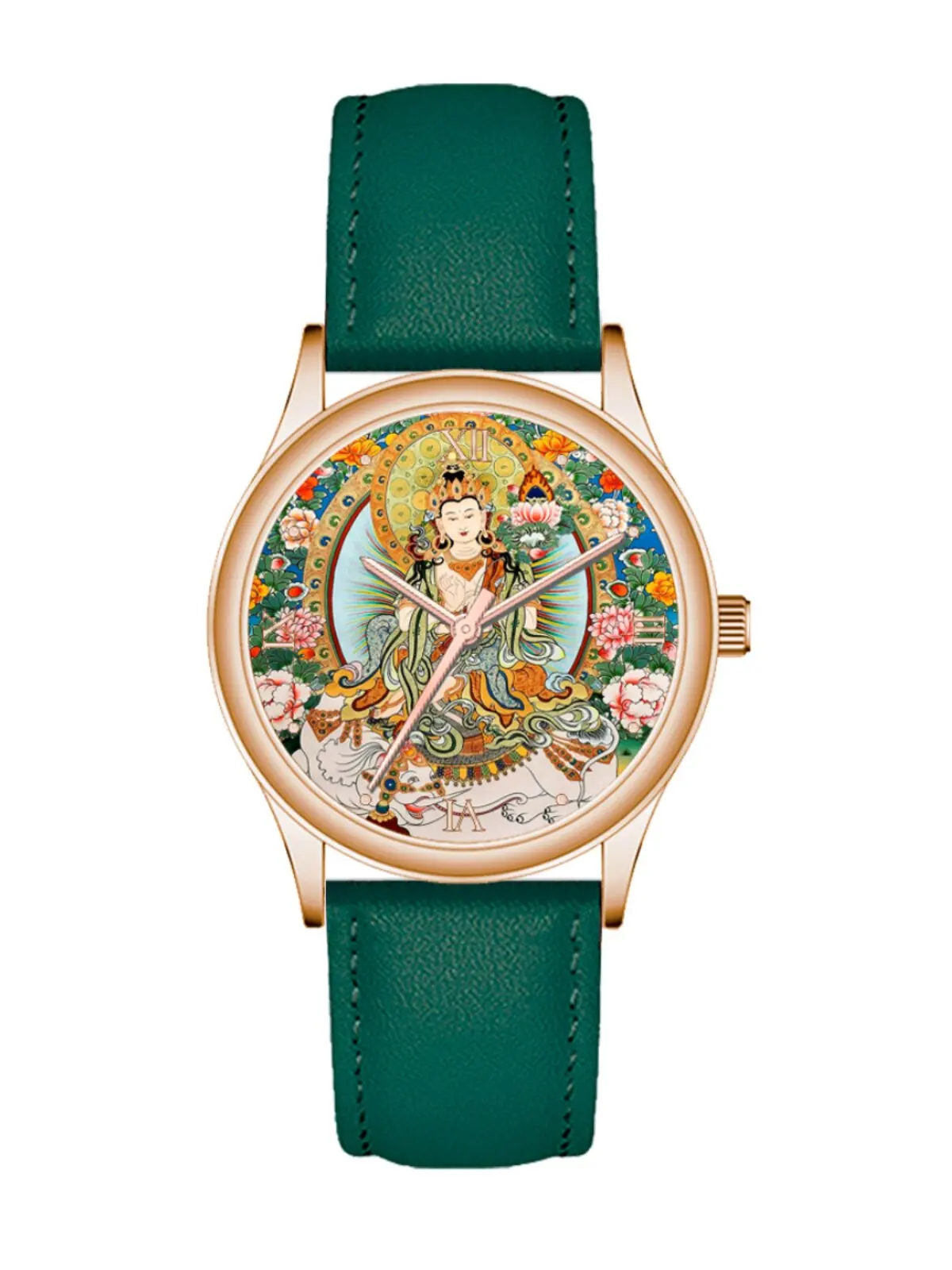 

Puxian Bodhisattva Thangka Zodiac Dragon Snake Guardian Buddha Manjushri Akasagarbha National Style Watch Women