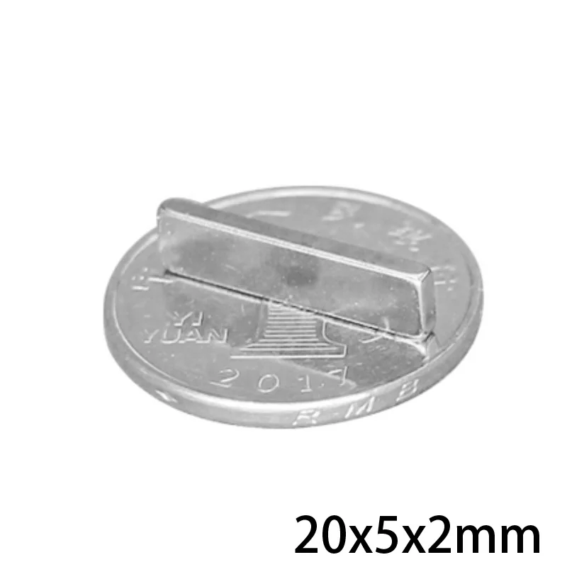 

20x5x2 mm Cuboid Block Magnet 20*5x*2mm Strong Powerful Magnets 20x5x2mm For Home Refrigerators, Offices DIY 20*5*2