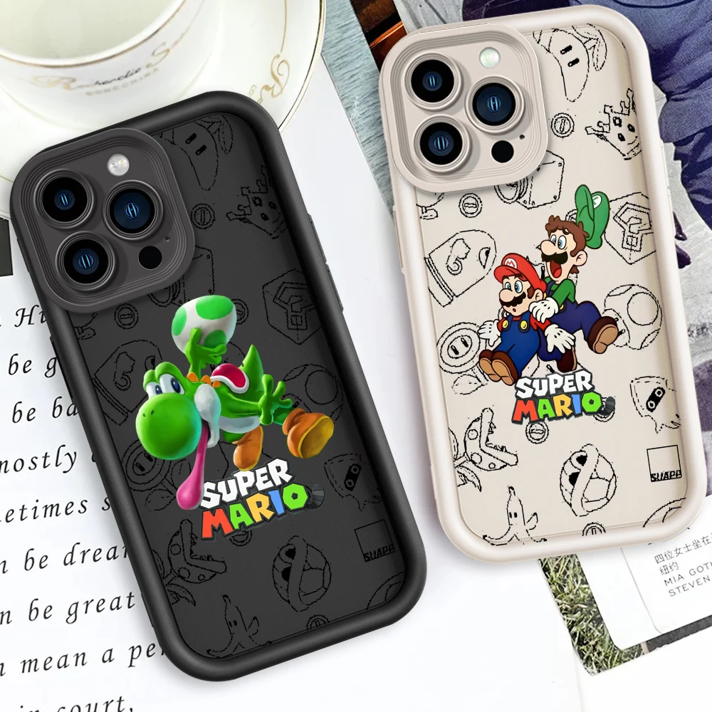 

Anime Super M-Mario Cute Art Eye Ladder For Apple iPhone 15 14 13 12 11 XS XR X Pro Max Plus Funda Phone Case