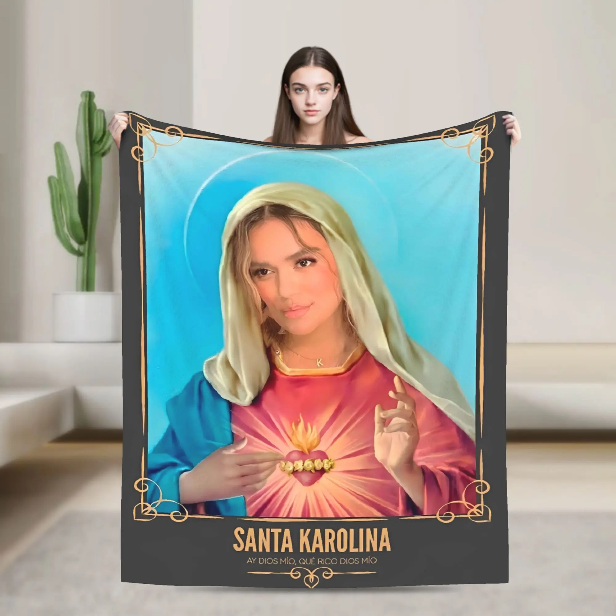 Santa Manana Sera Bonito Karol G Warm Soft Blanket Travel Plush Throw Blanket Funny Living Room Flannel Bedspread Sofa Bed Cover