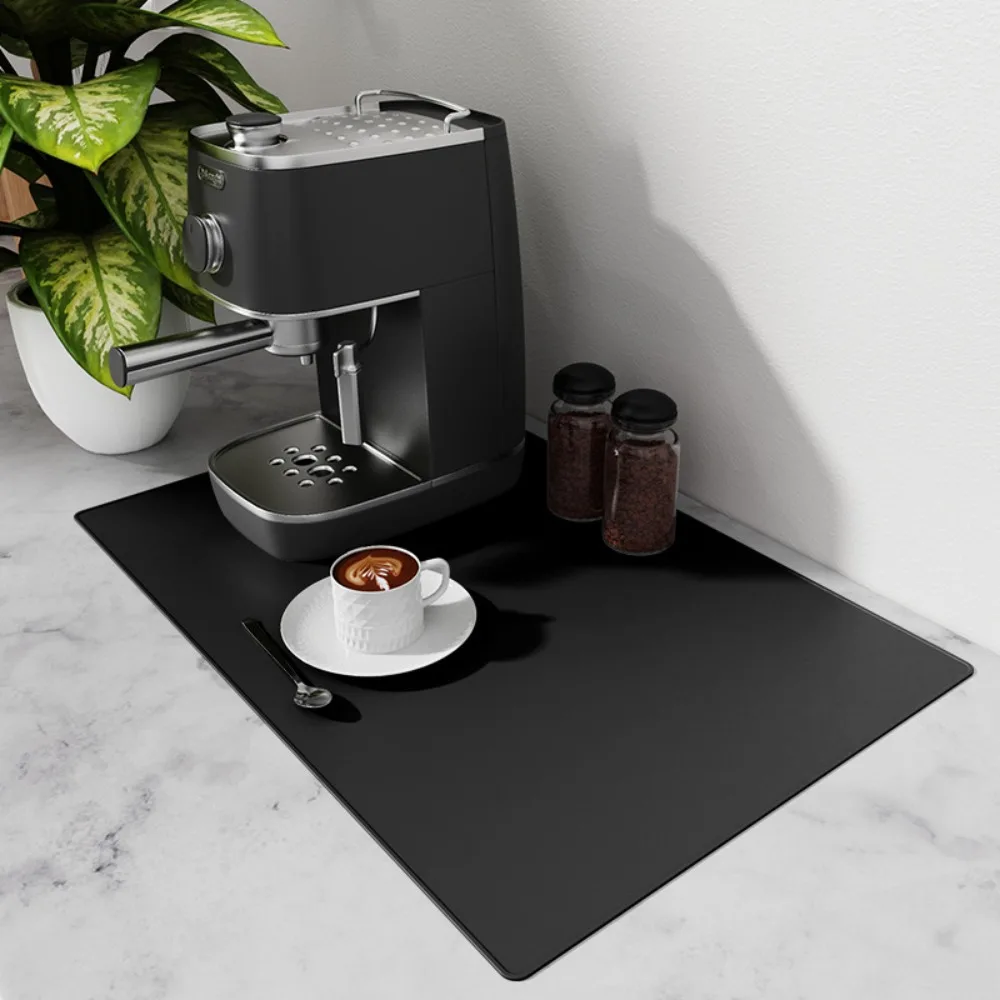 

Kitchen Supplies 2 in 1 Coffee Machine Mat Silicone Waterproof Drain Pad Detachable Insulated Countertop Pad Cafe