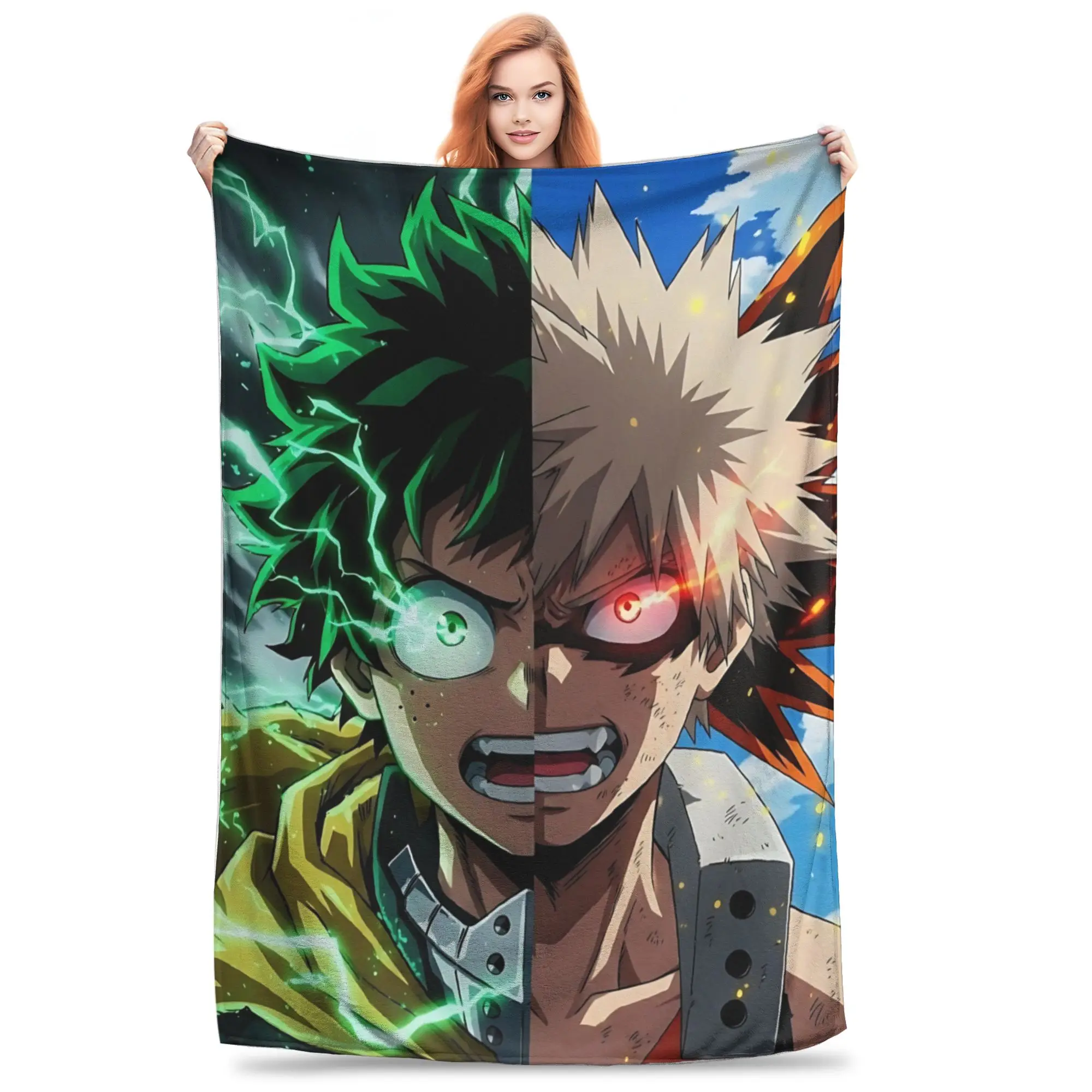 1PC Home Izuku Midoriya Blanket Throw Blanket  Novelty Warm Blanket All Season Gift